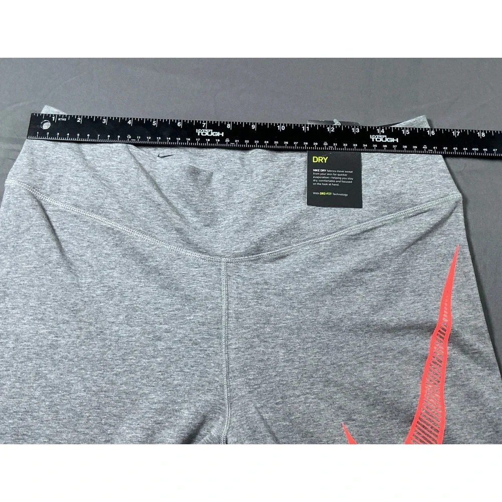 Nike Dri-FIT Gray Orange Swoosh Cropped Leggings Womens XL New With Tags